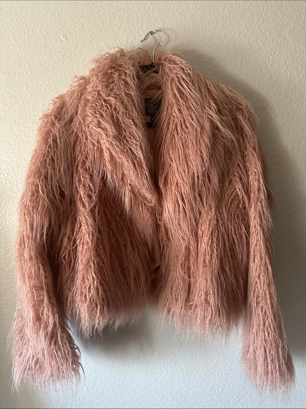 wild fable Plush Faux Fur Teddy Jacket - Dusty Pink